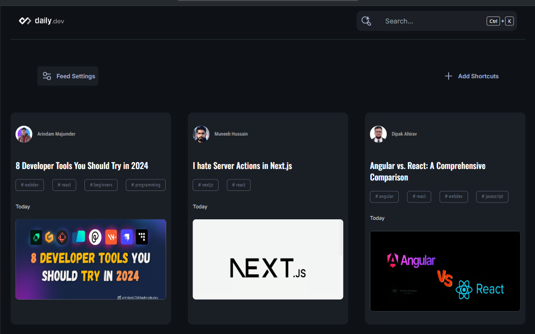 Image for project Daily Dev Clone