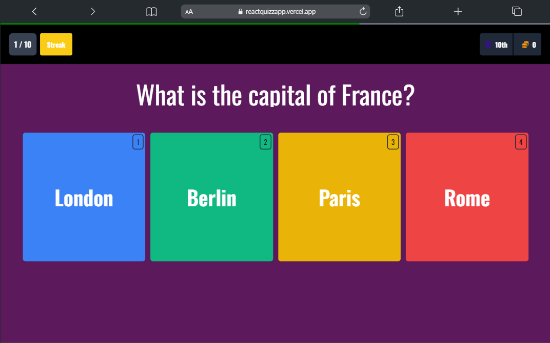 Image for project Quiz Application